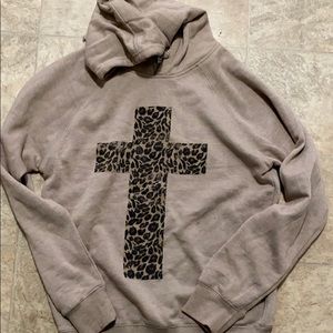 Leopard cross hoodie
